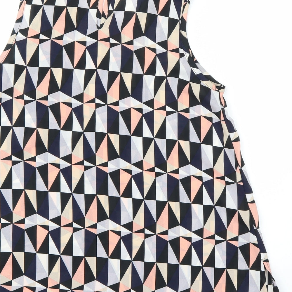 Dorothy Perkins Womens Multicoloured Geometric Chiffon Camisole Tank Size 6