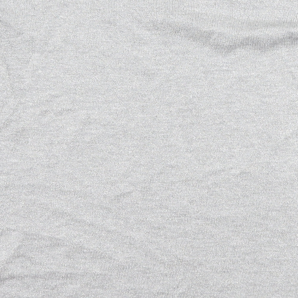 Preworn Womens Silver Basic T-Shirt Size S