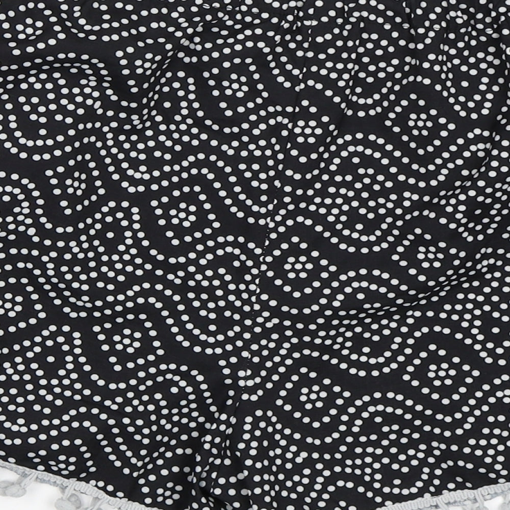 Preworn Womens Black Polka Dot Sweat Shorts Size M