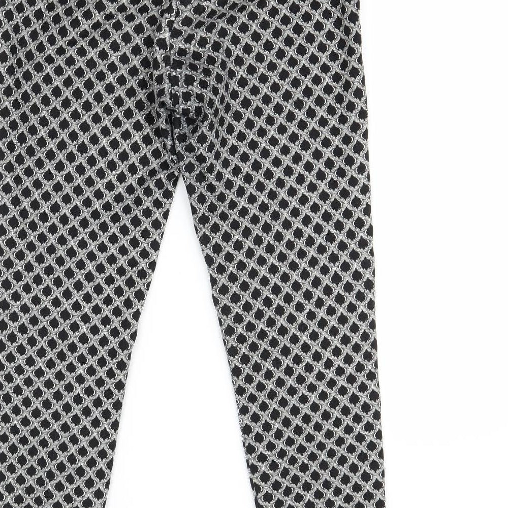 H&M Womens Black Geometric Straight Jeans Size 6 L24 in