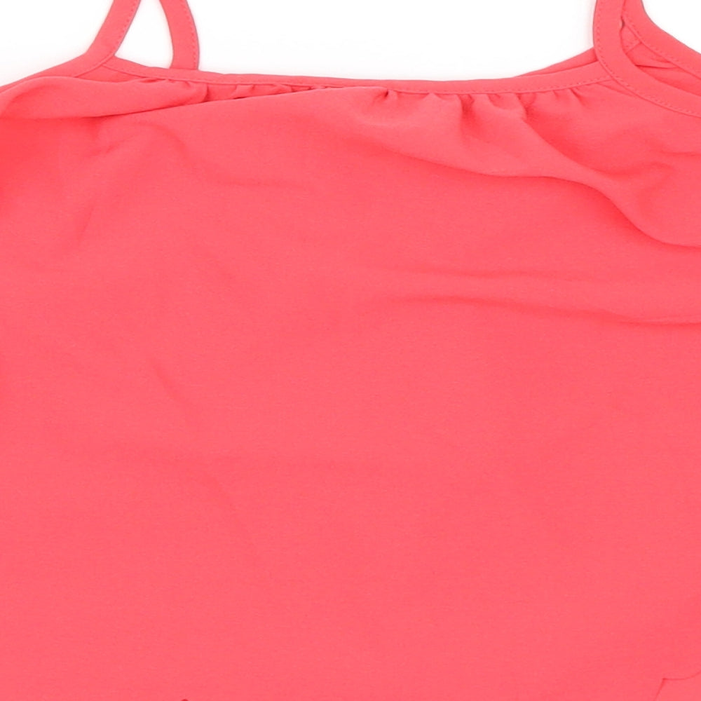 Tu Girls Pink Mesh Camisole Blouse Size 7 Years