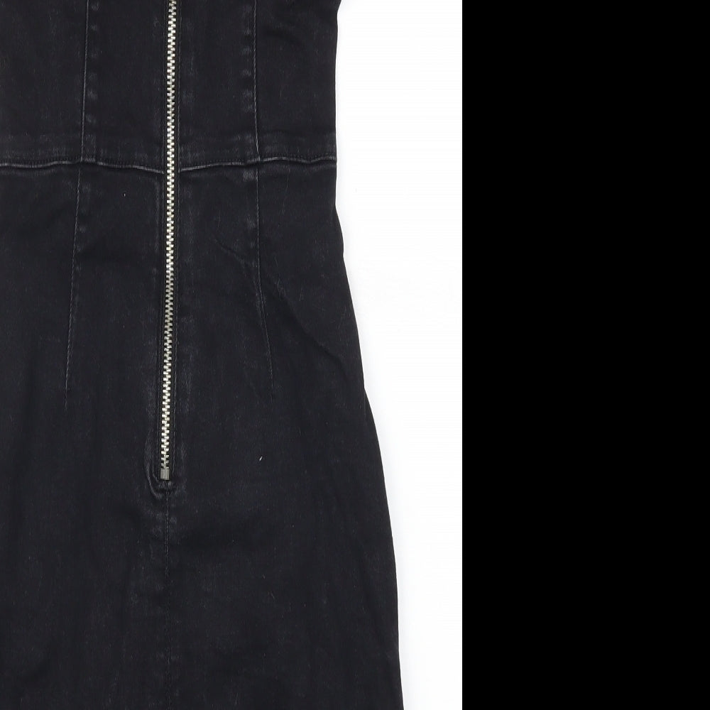 Denim Co Womens Black Denim Mini Size 4