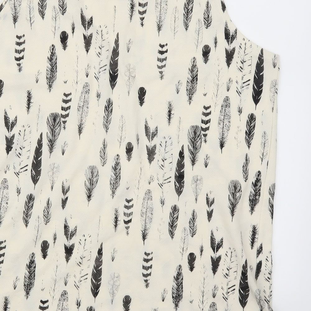 Adiva Womens Beige Basic Tank Size M - Feathers