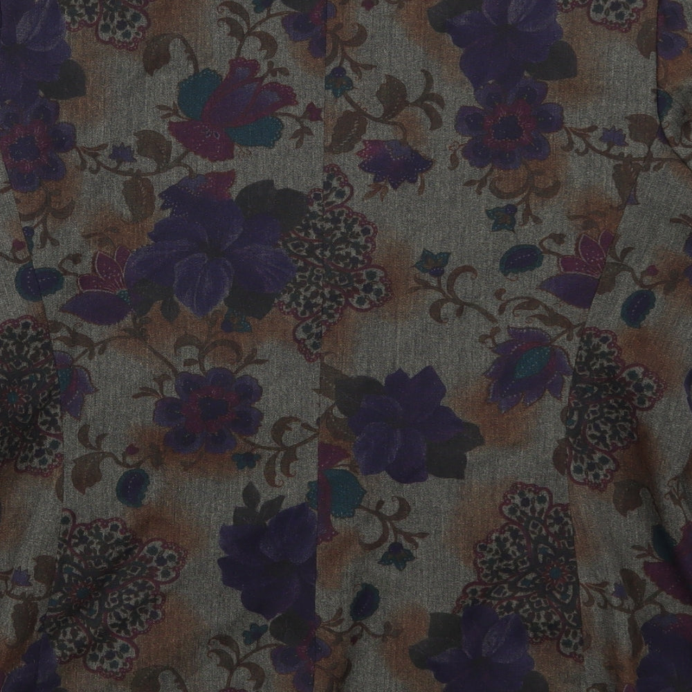 Kasper Womens Purple Floral Rayon Jacket Size 12