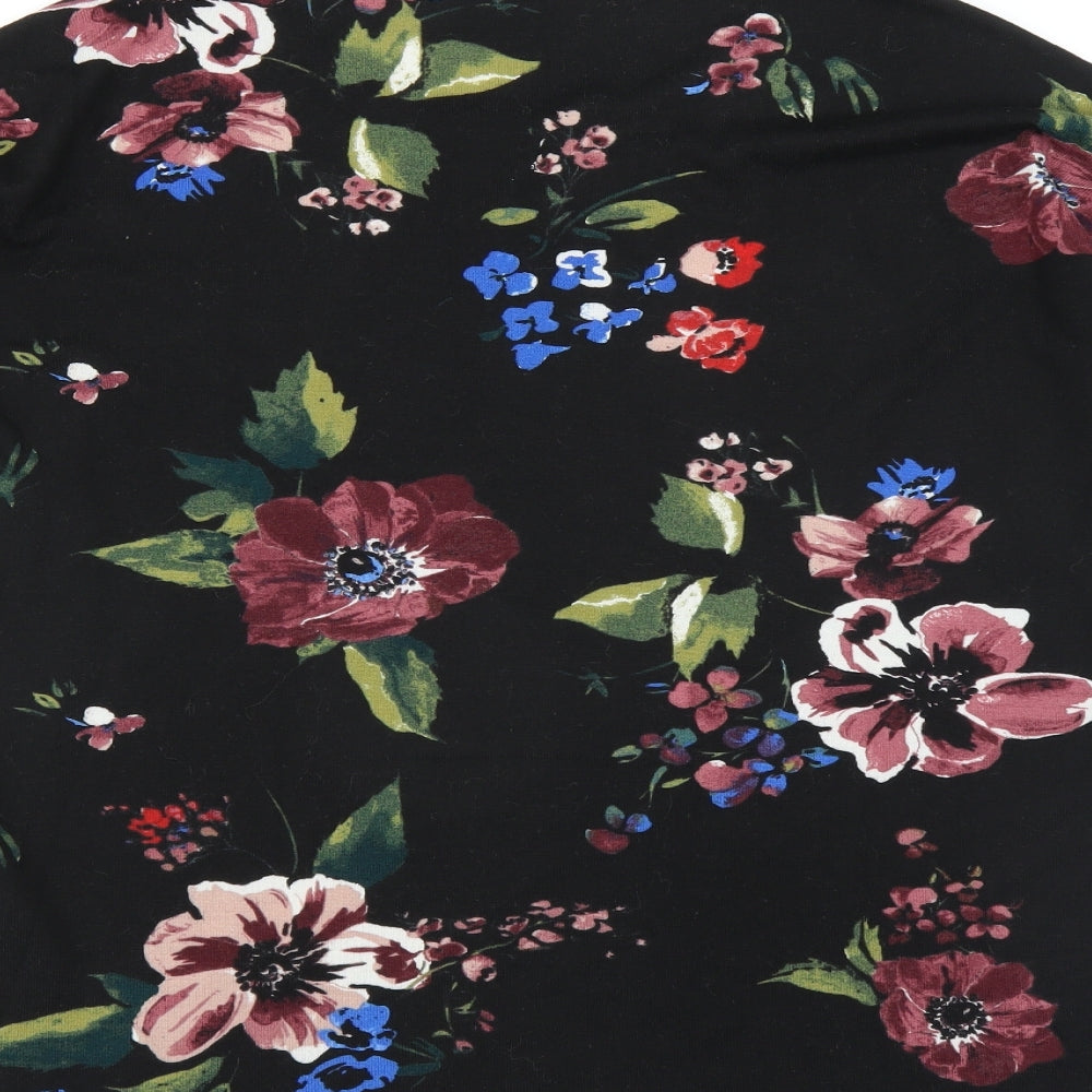VERO MODA Womens Black Floral Pullover Jumper Size M