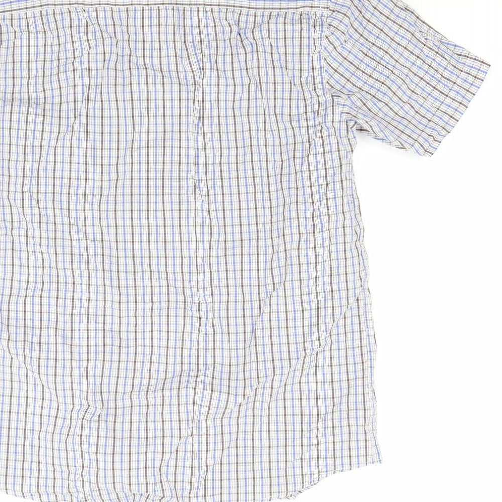 Easy Mens Blue Check Button-Up Size S