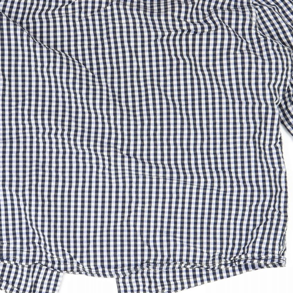 Diverse Mens Blue Check Button-Up Size M