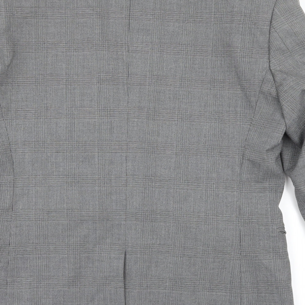 H&M Mens Grey Camouflage Jacket Suit Jacket Size 38