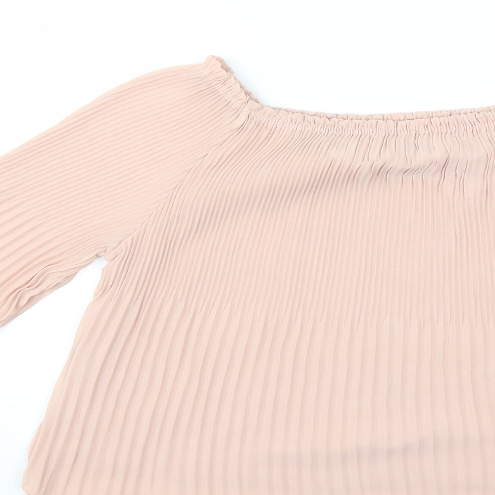 Preworn Womens Pink Basic Blouse Size M