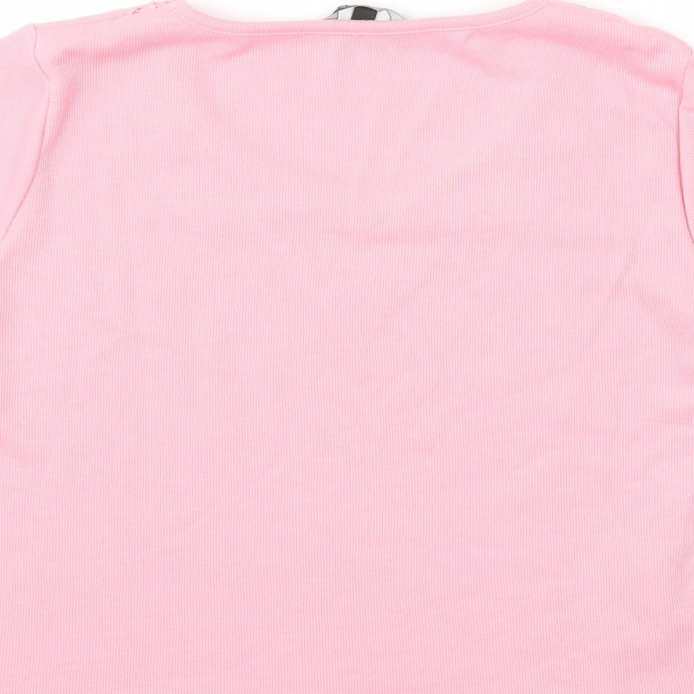 Preworn Womens Pink Basic T-Shirt Size 14