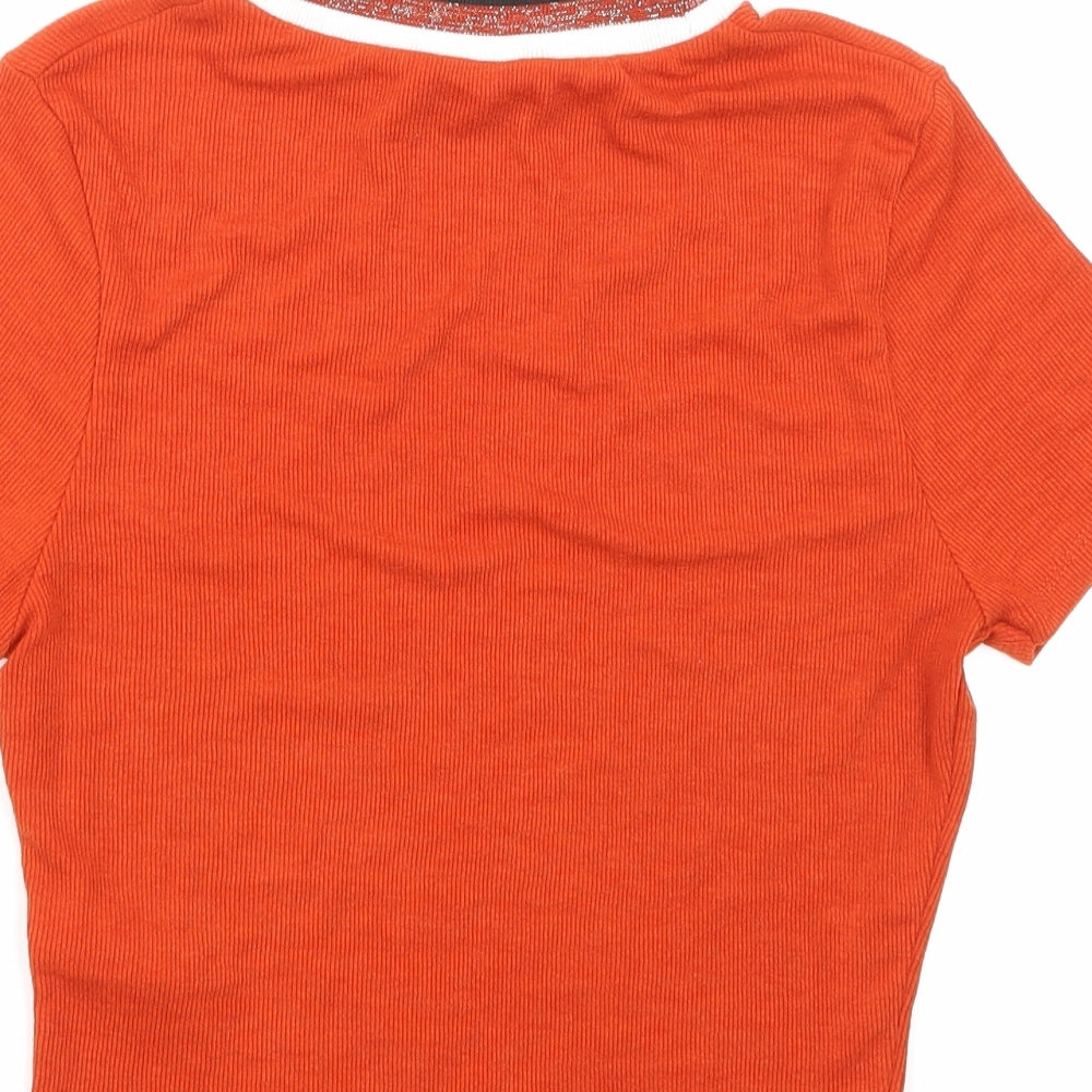 NewLook Girls Orange Striped Basic Tank Size 12-13 Years