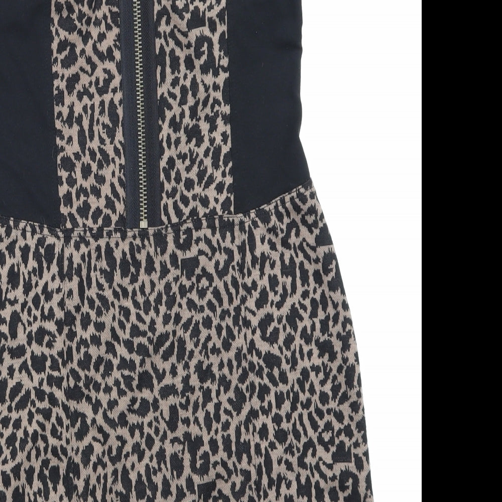 Crafted Womens Blue Animal Print Mini Size 10 - built in bra