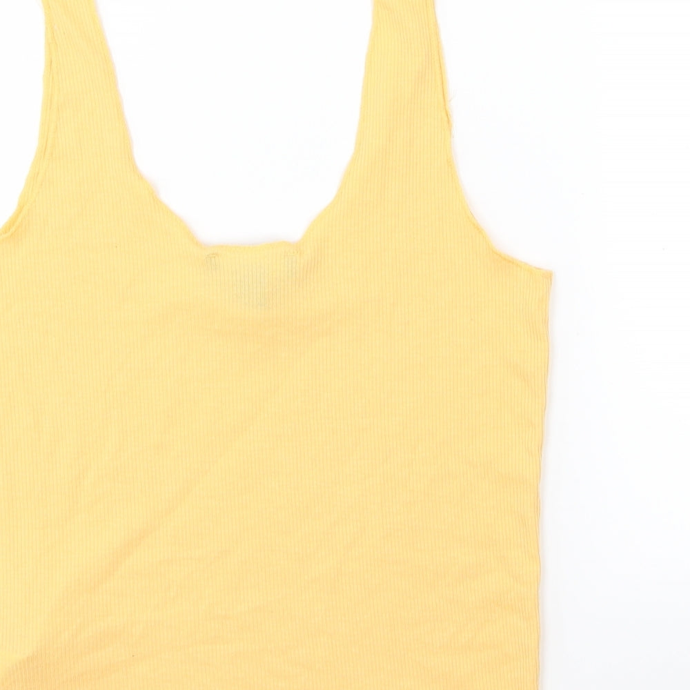 Primark Womens Yellow Jersey Cropped Tank Size XS