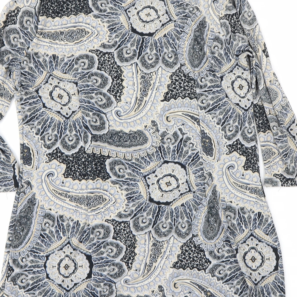 Atmosphere Womens Black Floral A-Line Size 14