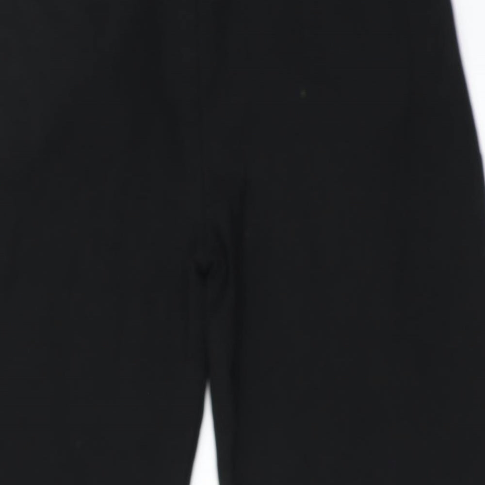 Brand and care label for Zara women’s black trousers, size UK 34, in, 20-inch leg