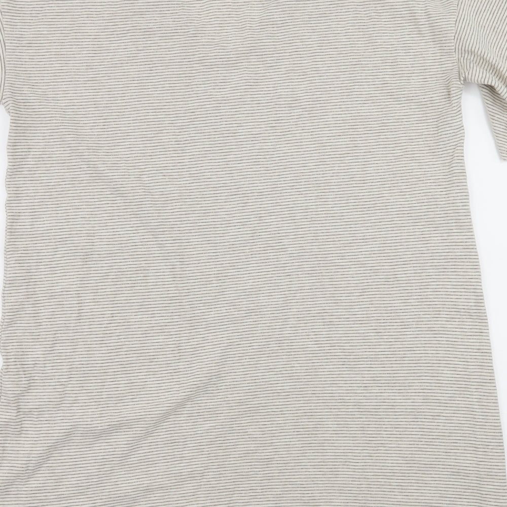 H&M Womens Ivory Striped Jersey Basic T-Shirt Size S