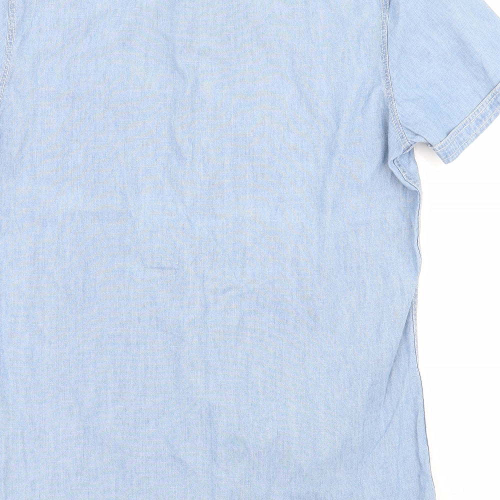 NEXT Mens Blue Button-Up Size S