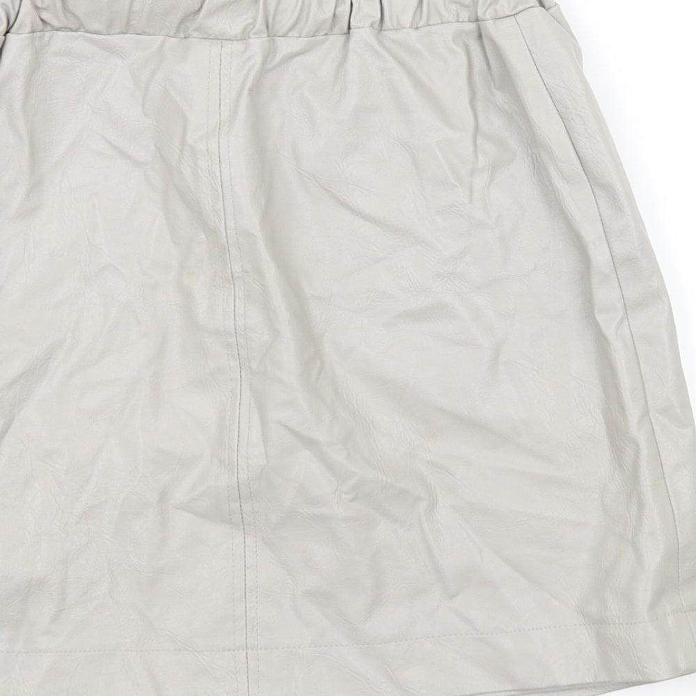 Topshop Womens Beige A-Line Skirt Size 8