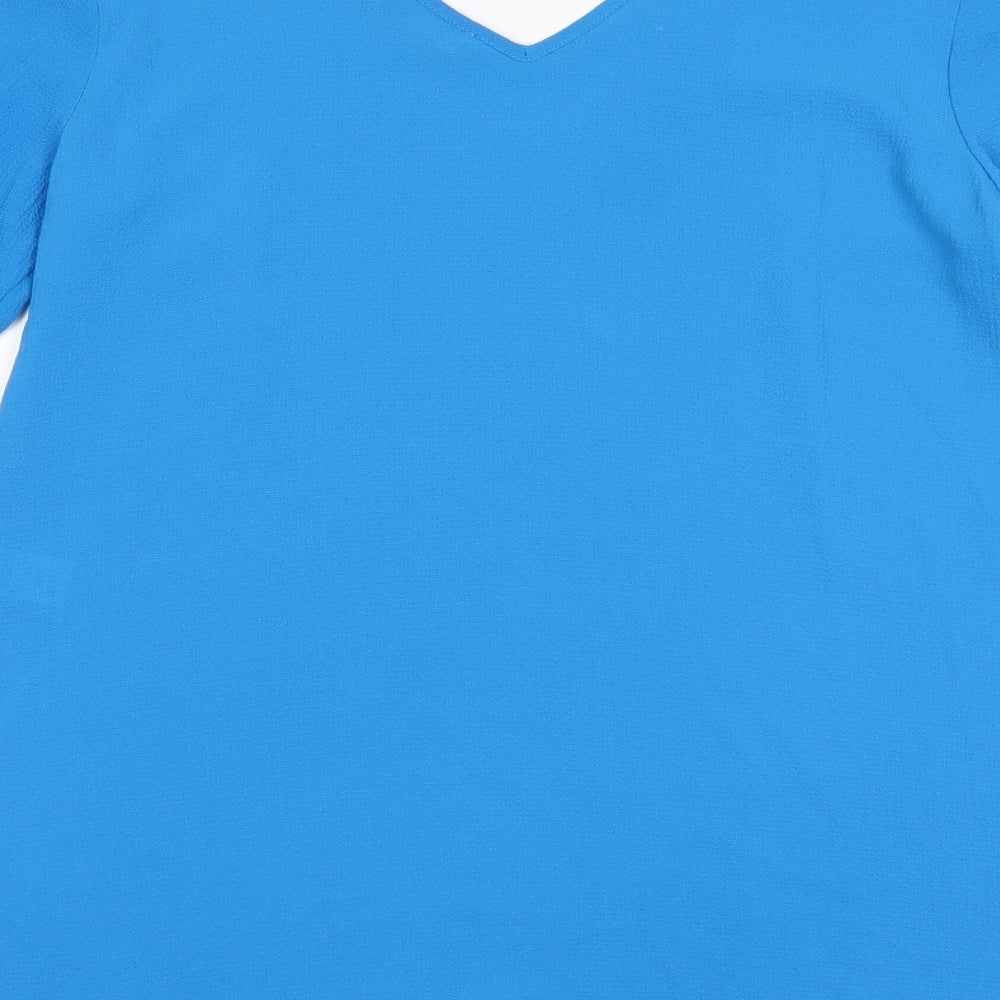 Papaya Womens Blue Basic Blouse Size 10