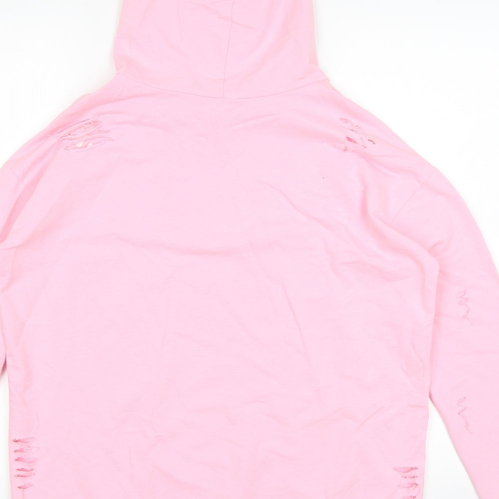 Select Womens Pink Pullover Hoodie Size 10 - Distressed