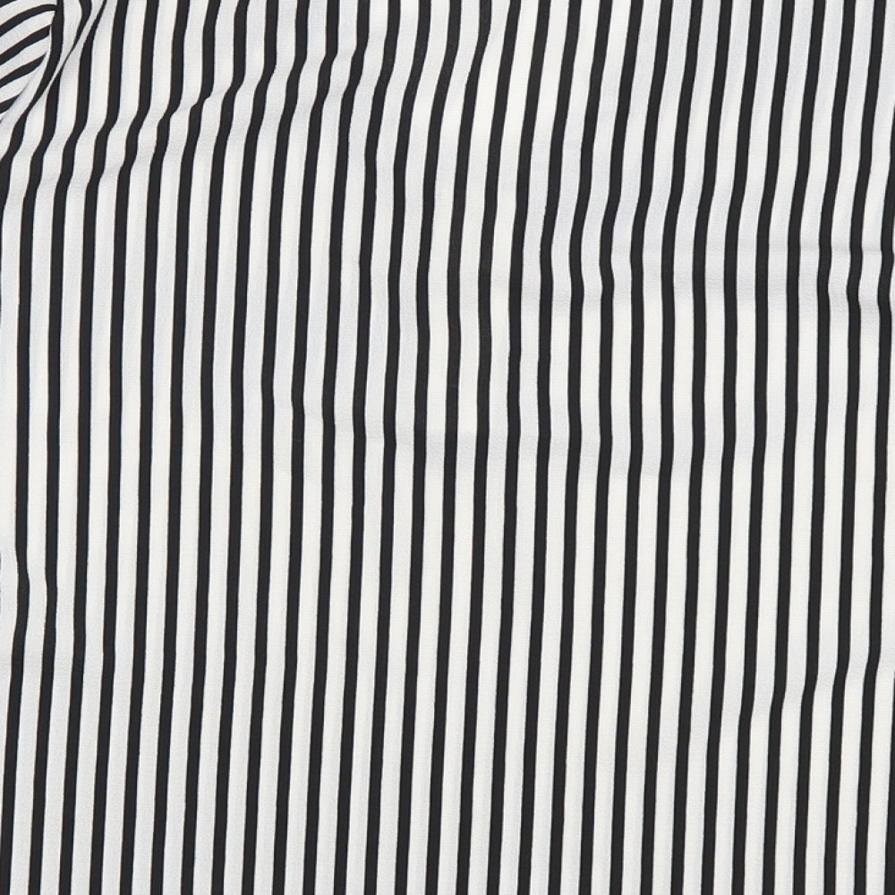 Papaya Womens Black Striped Basic Blouse Size 10