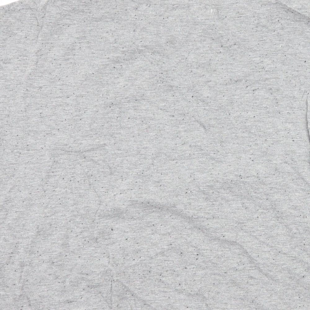 Minoti Girls Grey Basic T-Shirt Size 9-10 Years - slogan cut out shoulders