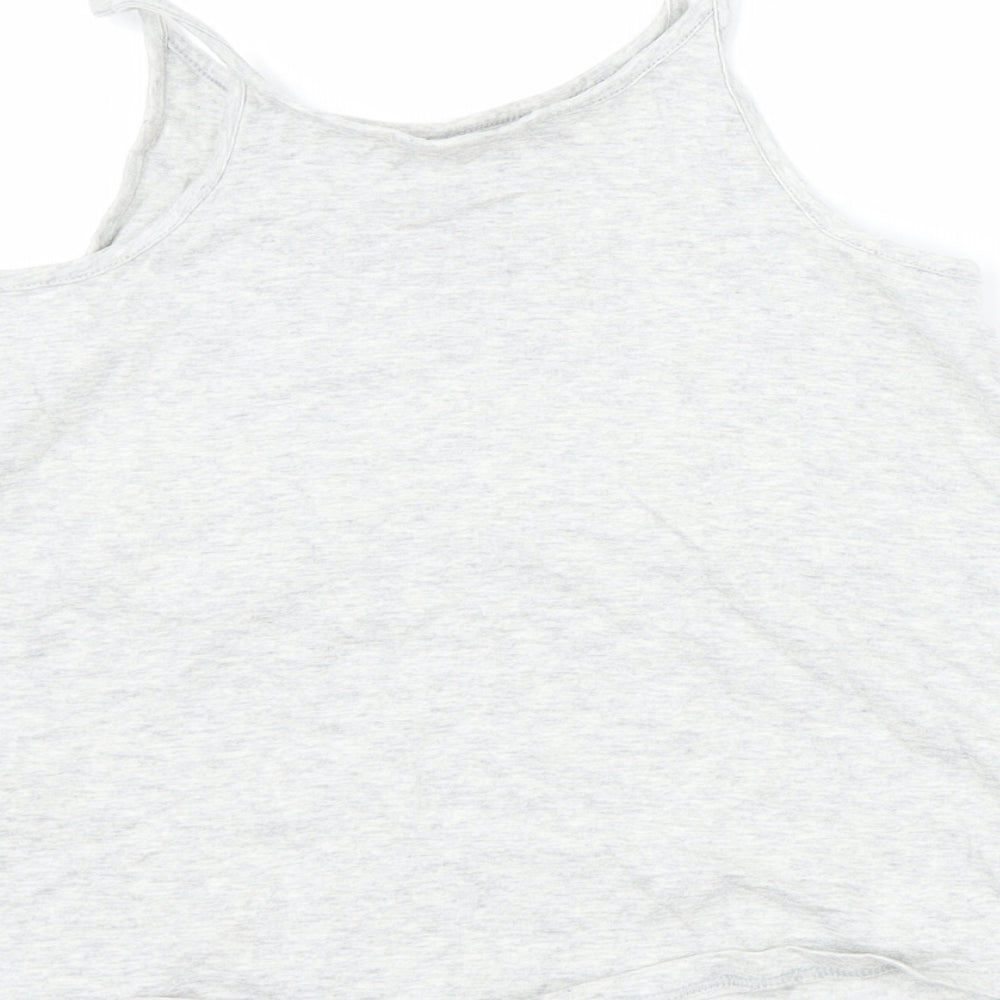 F&F Girls Grey Basic Tank Size 7-8 Years - summer