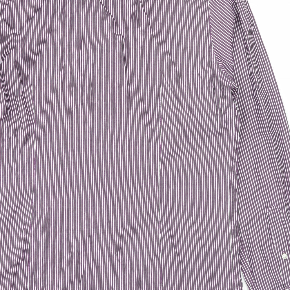 Burton Mens Purple Striped Button-Up Size 14.5