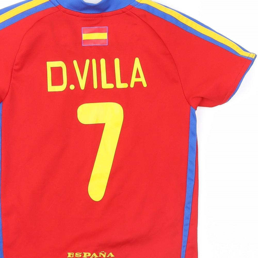 world soccer Boys Red Basic T-Shirt Size 4 Years - espana D.Villa