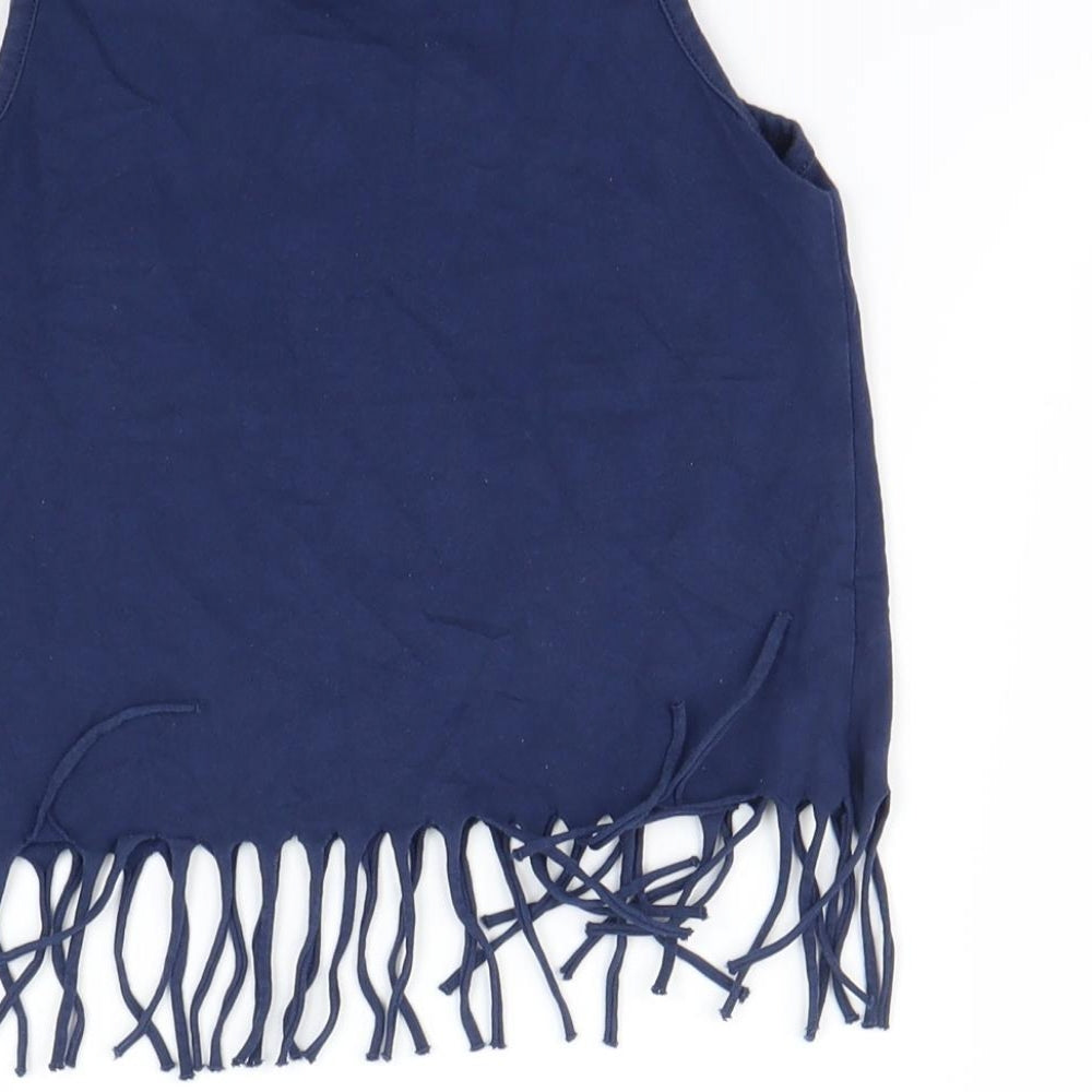 Preworn Girls Blue Basic Tank Size 7-8 Years