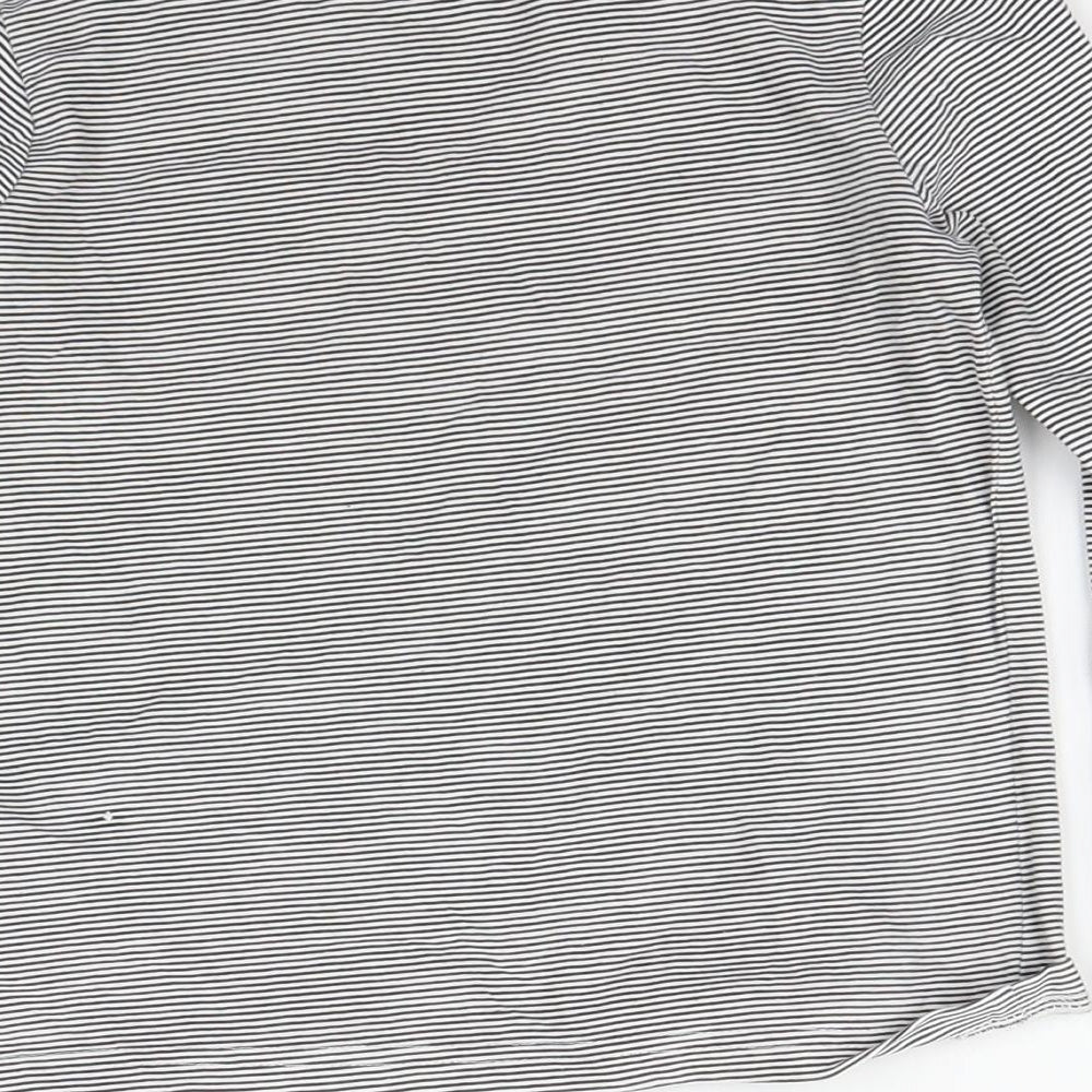 Primark Girls Black Striped Basic T-Shirt Size 7-8 Years