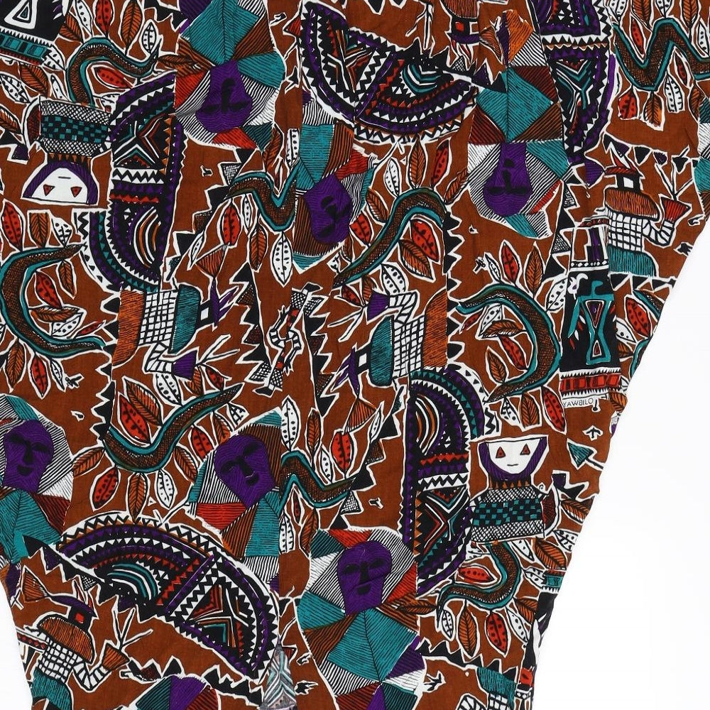 Copperob Womens Multicoloured Geometric Swing Skirt Size 10