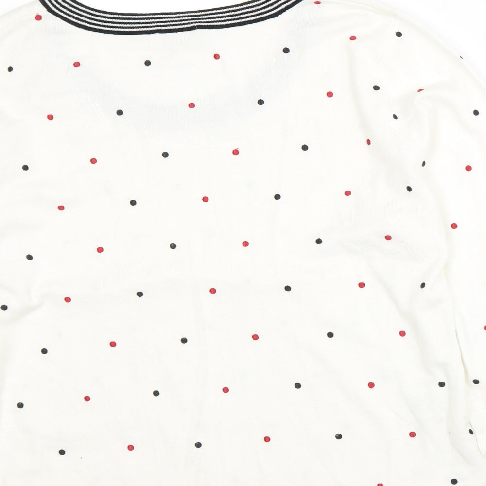 Country Casuals Womens White Polka Dot Pullover Jumper Size XL