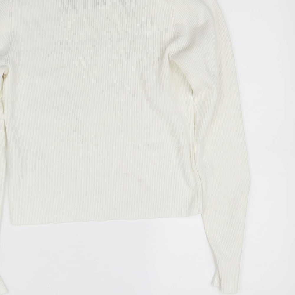 pre worn Girls White Pullover Jumper Size L
