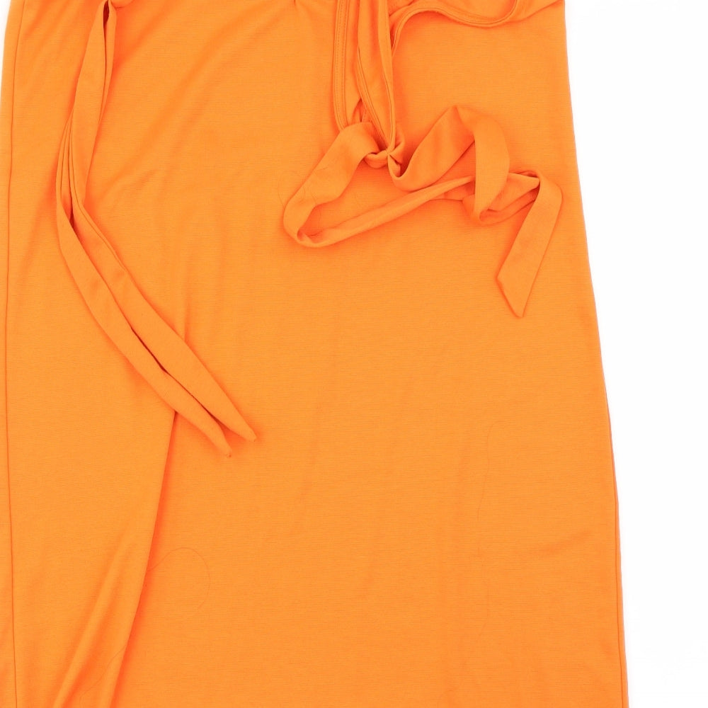 Pieces Womens Orange Basic T-Shirt Size S