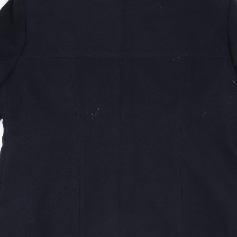 Wallis Womens Blue Fleece Overcoat Coat Size 14