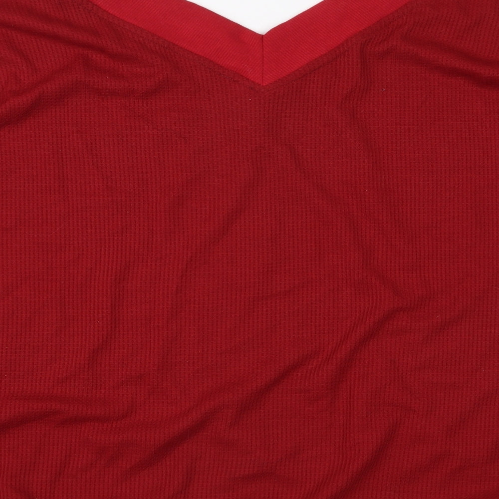 Preworn Womens Red Basic Blouse Size L