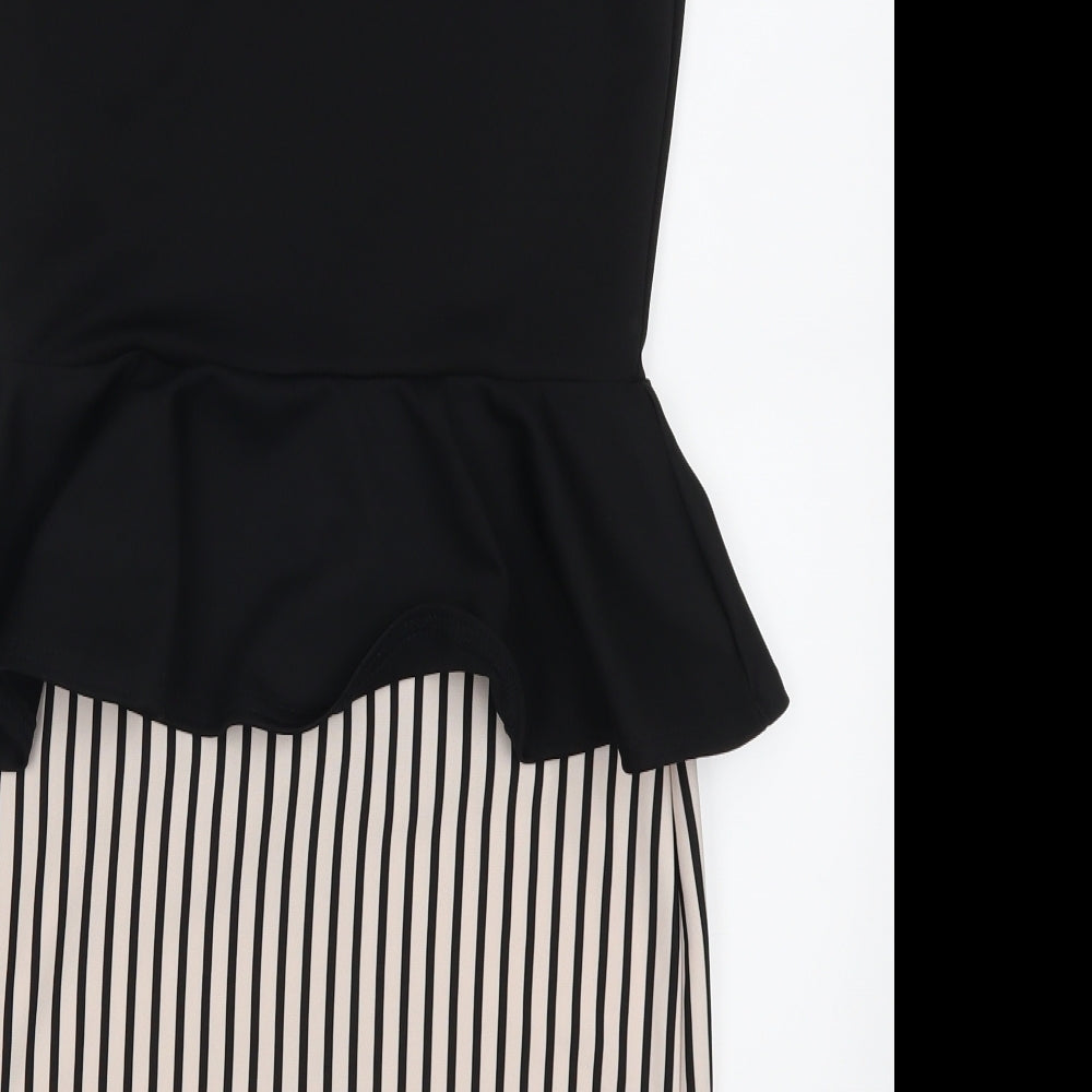 Dayla London Womens Black Striped Mini Size 12
