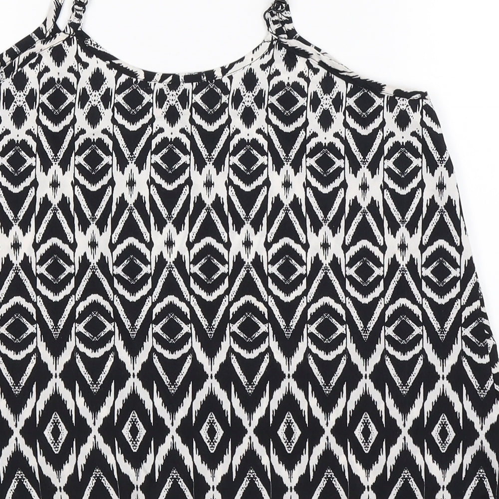 QED London Womens Black Geometric Basic Tank Size 10