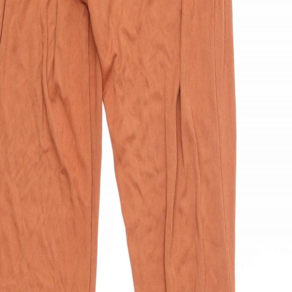 Brand and care label for Topshop women’s brown sweatpants, size UK 10, 32-inch leg
