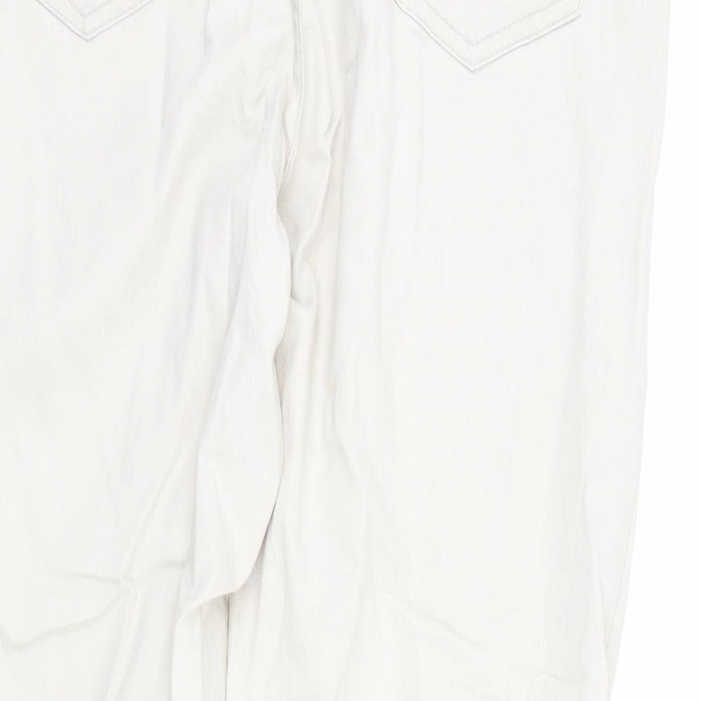 Laura Torelli collection Womens Ivory Denim Straight Jeans Size 10 L27 in