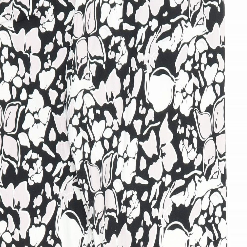 intution Womens Black Floral Trousers Size 12 L28 in