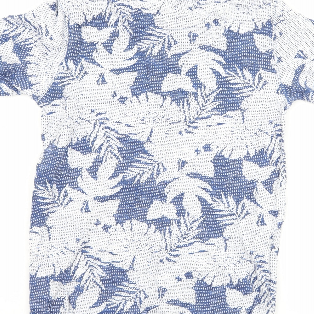 H&M Boys Blue Floral Basic Polo Size 9-10 Years