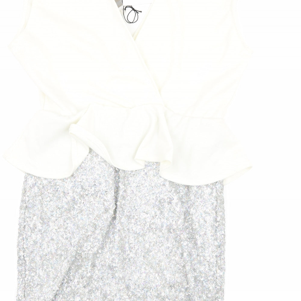 Glamourous Womens White Bodycon Size 12
