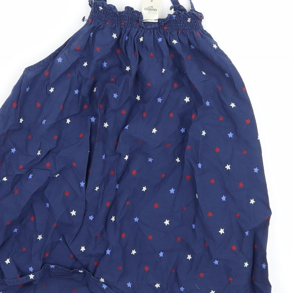 OshKosh B’gosh Girls Blue Polka Dot Basic Tank Size 8 Years - Star print