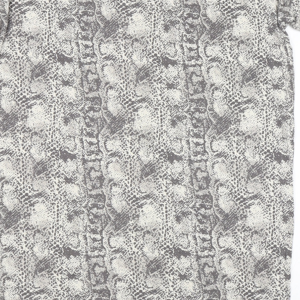 NEXT Womens Grey Animal Print Basic T-Shirt Size 10