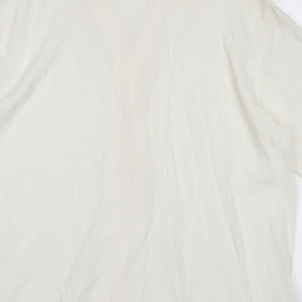 Classic Womens Ivory Basic Button-Up Size 20