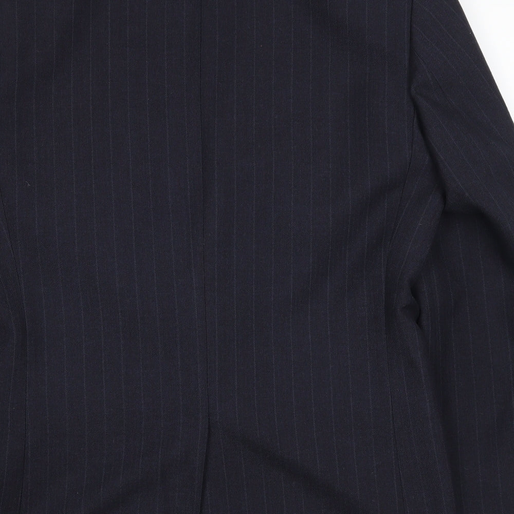 greenwoods Mens Blue Striped Jacket Blazer Size 36
