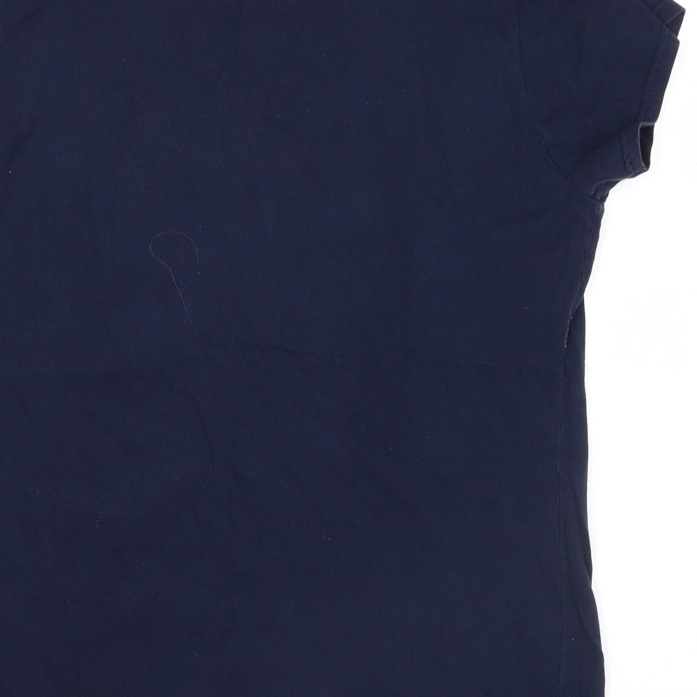 ring spun Womens Blue Basic T-Shirt Size L - new youth theatre