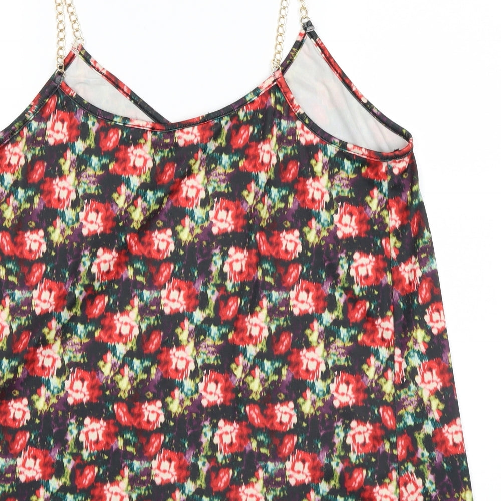 Atmosphere Womens Red Floral Basic Tank Size 14